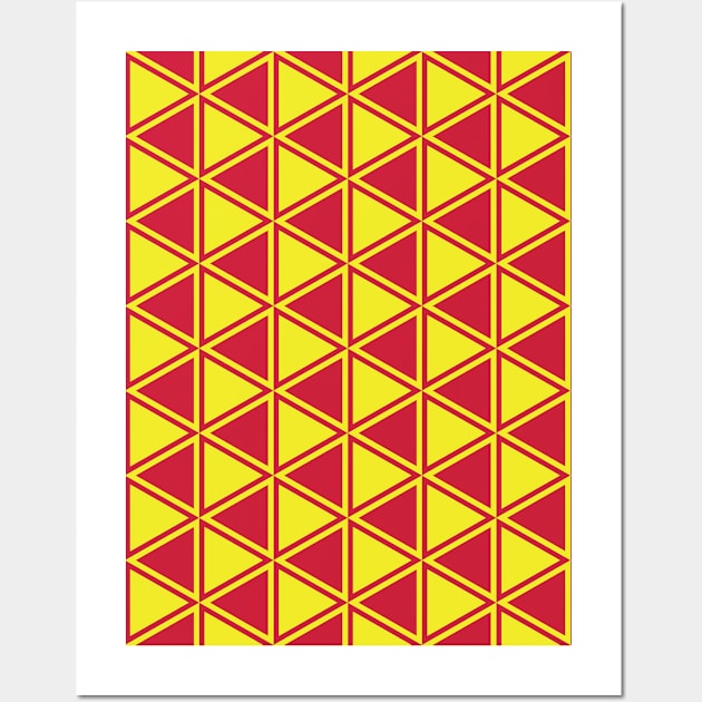 Red & Yellow Triangles Seamless Pattern 005#001 Wall Art by jeeneecraftz